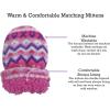imageNIce Caps Toddler Baby Winter Hat Mitten Set  Kids Boys Girls Gloves Fleece Sherpa LinedFair Isle Print Infant
