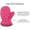 imageNIce Caps Toddler Baby Winter Hat Mitten Set  Kids Boys Girls Gloves Fleece Sherpa LinedFuchsia Embossed Chevron Print