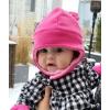 imageNIce Caps Toddler Baby Winter Hat Mitten Set  Kids Boys Girls Gloves Fleece Sherpa LinedFuchsia Embossed Chevron Print