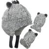 imageNIce Caps Toddler Baby Winter Hat Mitten Set  Kids Boys Girls Gloves Fleece Sherpa LinedGrey Mix Infant