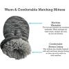 imageNIce Caps Toddler Baby Winter Hat Mitten Set  Kids Boys Girls Gloves Fleece Sherpa LinedGrey Variegated Stripes Infant