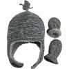 imageNIce Caps Toddler Baby Winter Hat Mitten Set  Kids Boys Girls Gloves Fleece Sherpa LinedGrey Variegated Stripes Infant