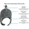 imageNIce Caps Toddler Baby Winter Hat Mitten Set  Kids Boys Girls Gloves Fleece Sherpa LinedGrey Variegated Stripes Infant