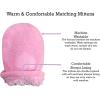 imageNIce Caps Toddler Baby Winter Hat Mitten Set  Kids Boys Girls Gloves Fleece Sherpa LinedLight Pink Infant