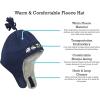 imageNIce Caps Toddler Baby Winter Hat Mitten Set  Kids Boys Girls Gloves Fleece Sherpa LinedNavy 1 Infant