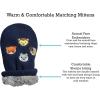 imageNIce Caps Toddler Baby Winter Hat Mitten Set  Kids Boys Girls Gloves Fleece Sherpa LinedNavy Animal Faces  Infant