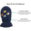 imageNIce Caps Toddler Baby Winter Hat Mitten Set  Kids Boys Girls Gloves Fleece Sherpa LinedNavy Animal Faces  Infant