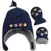 imageNIce Caps Toddler Baby Winter Hat Mitten Set  Kids Boys Girls Gloves Fleece Sherpa LinedNavy Animal Faces  Infant