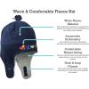 imageNIce Caps Toddler Baby Winter Hat Mitten Set  Kids Boys Girls Gloves Fleece Sherpa LinedNavy Choo Choo Train Infant