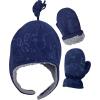 imageNIce Caps Toddler Baby Winter Hat Mitten Set  Kids Boys Girls Gloves Fleece Sherpa LinedNavy Embossed Arrows
