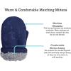 imageNIce Caps Toddler Baby Winter Hat Mitten Set  Kids Boys Girls Gloves Fleece Sherpa LinedNavy Embossed Arrows