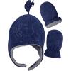 imageNIce Caps Toddler Baby Winter Hat Mitten Set  Kids Boys Girls Gloves Fleece Sherpa LinedNavy Embossed Arrows Infant