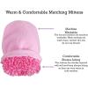 imageNIce Caps Toddler Baby Winter Hat Mitten Set  Kids Boys Girls Gloves Fleece Sherpa LinedPink  Infant