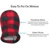 imageNIce Caps Toddler Baby Winter Hat Mitten Set  Kids Boys Girls Gloves Fleece Sherpa LinedRed Buffalo Plaid Trooper Infant