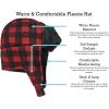 imageNIce Caps Toddler Baby Winter Hat Mitten Set  Kids Boys Girls Gloves Fleece Sherpa LinedRed Buffalo Plaid Trooper Infant