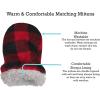 imageNIce Caps Toddler Baby Winter Hat Mitten Set  Kids Boys Girls Gloves Fleece Sherpa LinedRed Buffalo Plaid Trooper Infant