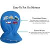 imageNIce Caps Toddler Baby Winter Hat Mitten Set  Kids Boys Girls Gloves Fleece Sherpa LinedRoyal Trucks Embroidery Infant