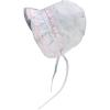 imageNIce Caps Baby Girls Bonnet White Lace Newborn Infant Toddler Sun Hat Special OccasionWhite With Pink Ribbon