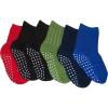imageNIce Caps Boys Girls and Baby CottonSpandex Crew Gripper Socks  6 Pair PackMulti  Gripper