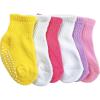 imageNIce Caps Boys Girls and Baby CottonSpandex Crew Gripper Socks  6 Pair PackMulti ColorGripper
