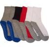 imageNIce Caps Boys Girls and Baby CottonSpandex Crew Gripper Socks  6 Pair PackMulti Pack With Gripper