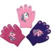 imageNIce Caps Kids Magic Stretch Gloves Mitten 3 Pairs Toddler Boys Girls WinterUnicorns  PinkPurpleFuchsia