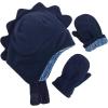 imageNIce Caps Toddler Baby Hat Mitten Set Boys Dino Fleece Gloves Warm Sherpa LinedNavy Dino