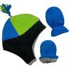 imageNIce Caps Toddler Baby Winter Hat Mitten Set  Kids Boys Girls Gloves Fleece Sherpa LinedBlackRoyalNeon Green Infant
