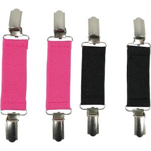 imageNIce Caps 2 Pairs Kids Mitten Clips  Strong Strainless Steel with TeethBlackFuchsia  2 Pair Pack
