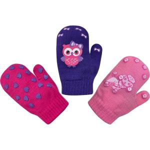imageNIce Caps Kids Magic Stretch Gloves Mitten 3 Pairs Toddler Boys Girls WinterAnimal Mittens