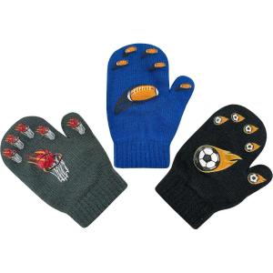 imageNIce Caps Kids Magic Stretch Gloves Mitten 3 Pairs Toddler Boys Girls WinterSports Balls Mittens