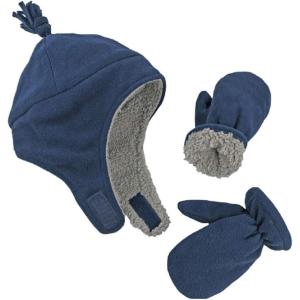 imageNIce Caps Toddler Baby Winter Hat Mitten Set  Kids Boys Girls Gloves Fleece Sherpa LinedNavy