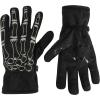 imageNIce Caps Boys Girls Plush Lined Breathable Touchscreen Stretch Lightweight GlovesBlackSkeleton Design