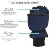 imageNIce Caps Kids Fingerless Glove Mitten Converter Winter Warm Thinsulate LinedNavy