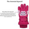 imageNIce Caps Kids Waterproof Snow Gloves Cute Animals Warm Winter ThinsulateMonkey Fuchsia