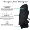 imageNIce Caps Kids Waterproof Snow Mittens Cold Weather Thinsulate InsulatedBlack