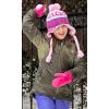 imageNIce Caps Kids Waterproof Snow Mittens Cold Weather Thinsulate InsulatedFuchsia Pixel Print