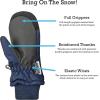 imageNIce Caps Kids Waterproof Snow Mittens Cold Weather Thinsulate InsulatedNavy Black
