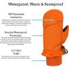 imageNIce Caps Kids Waterproof Snow Mittens Cold Weather Thinsulate InsulatedNeon Orange
