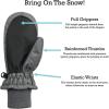 imageNIce Caps Kids Waterproof Snow Mittens Cold Weather Thinsulate InsulatedSilver