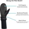 imageNIce Caps Kids Waterproof Snow Mittens Long Cuff Boys Girls Thinsulate Insulated GlovesBlack