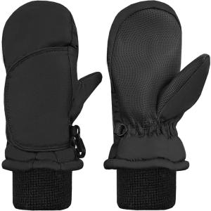 imageNIce Caps Kids Waterproof Snow Mittens Cold Weather Thinsulate InsulatedBlack