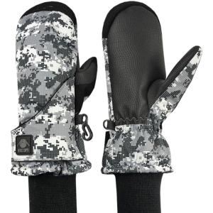 imageNIce Caps Kids Waterproof Snow Mittens Cold Weather Thinsulate InsulatedBlackGrey Dots