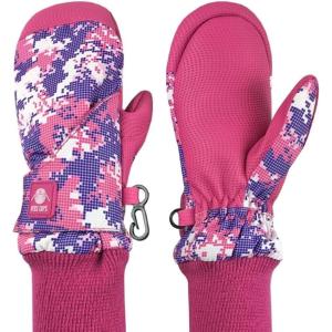 imageNIce Caps Kids Waterproof Snow Mittens Cold Weather Thinsulate InsulatedFuchsia Dots