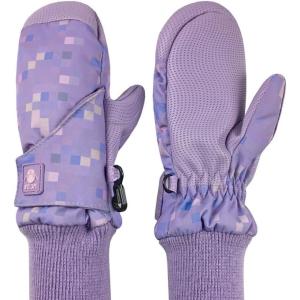 imageNIce Caps Kids Waterproof Snow Mittens Cold Weather Thinsulate InsulatedLight Purple Pixels