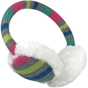 imageNIce Caps Kids Earmuffs Girls Winter Warm Adjustable Soft Plush PaddedRainbow Design