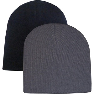 image:imageNIce Caps Kids Beanie Hats 2Pack Double Layered Knit Winter WarmBlack  Charcoal Grey