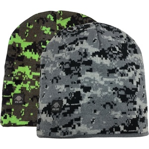 image:imageNIce Caps Kids Beanie Hats 2Pack Double Layered Knit Winter WarmNeon Green CamoBlack Camo Pack