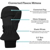 image:imageNIce Caps Kids Fingerless Glove Mitten Converter Warm Thinsulate LinedBlack Solid